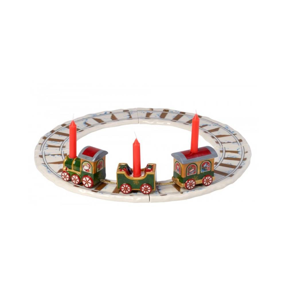 Trenino portacandela con rotaie porcellana, Linea North Pole Express. Villeroy & Boch