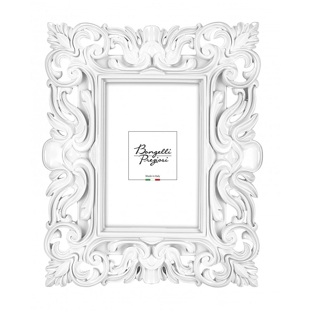 Portafoto Barocco, 22x27cm. bianco. Bongelli