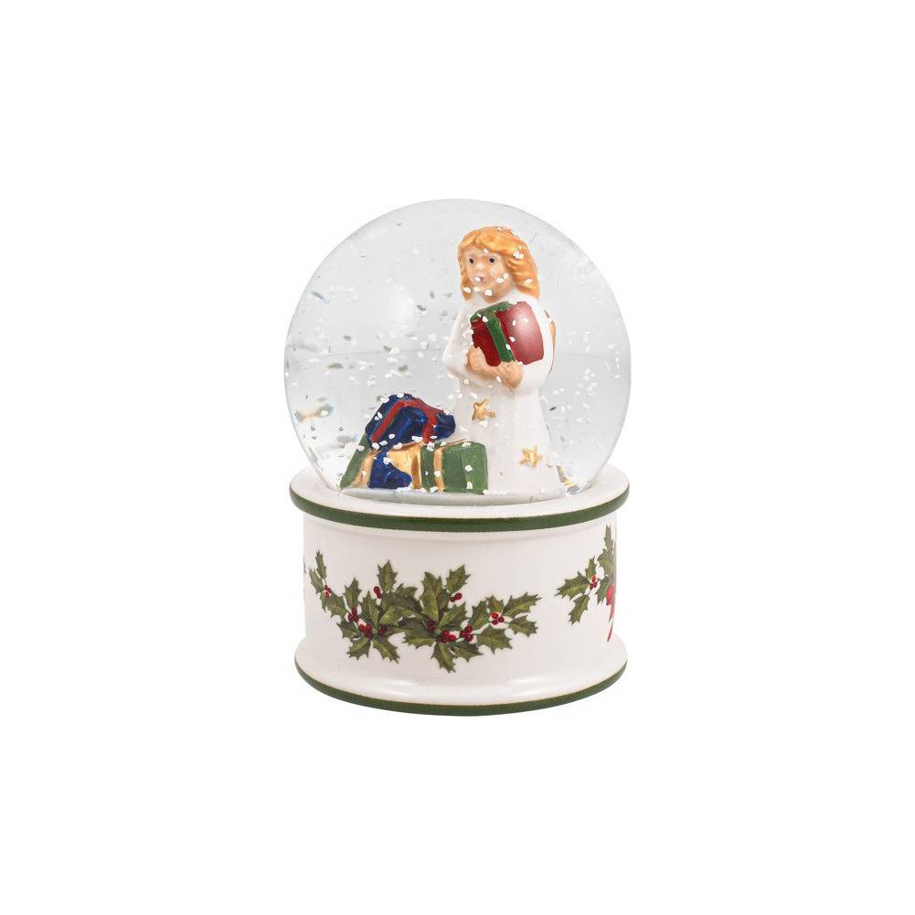 Palla di vetro piccola con neve angelo Villeroy &amp; Boch linea Christmas Toy's