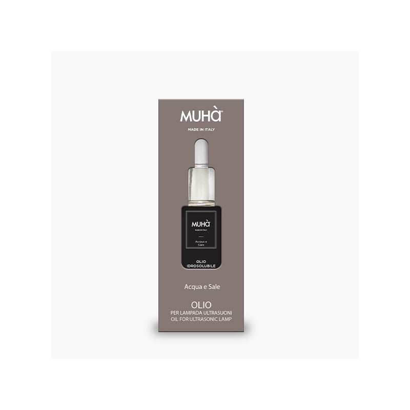 Olio idrosolubile, da 15 ml. Acqua e sale. Muhà
