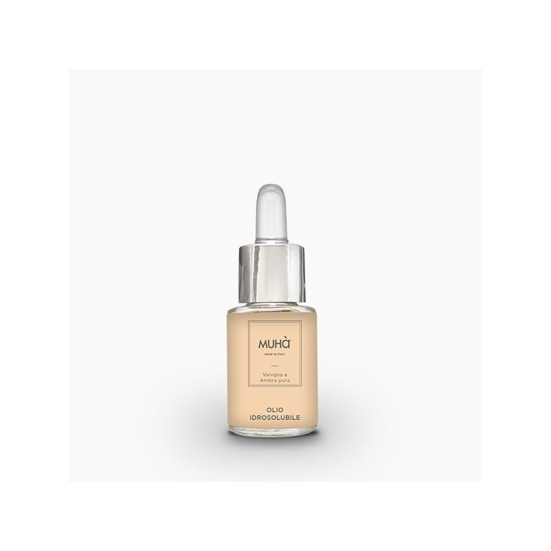 Olio idrosolubile, 15ml. Vaniglia e ambra pura. Muhà