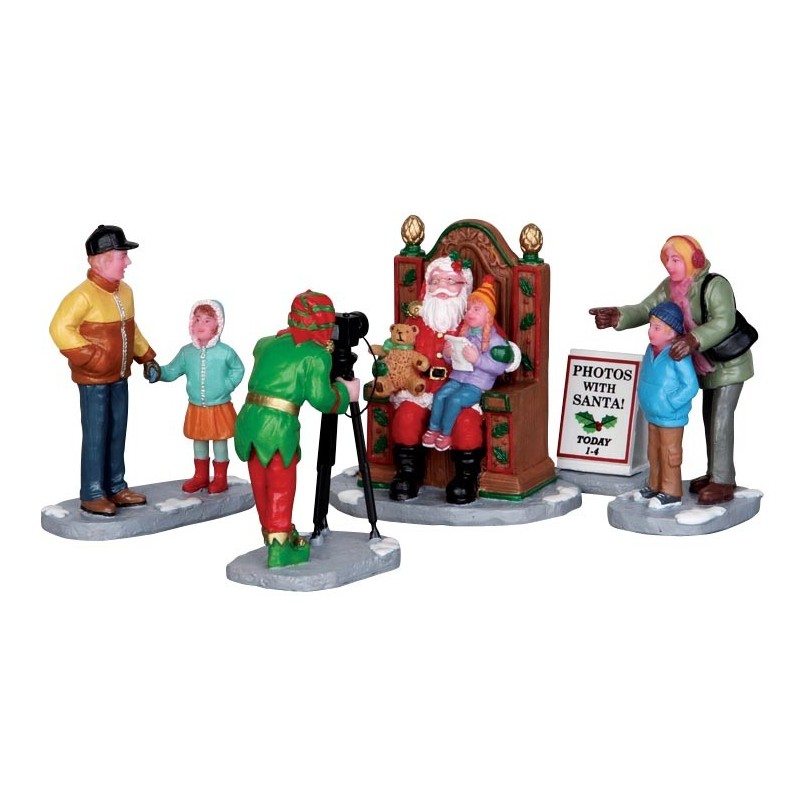 Statuine Photos with Santa Set Of 5. Lemax