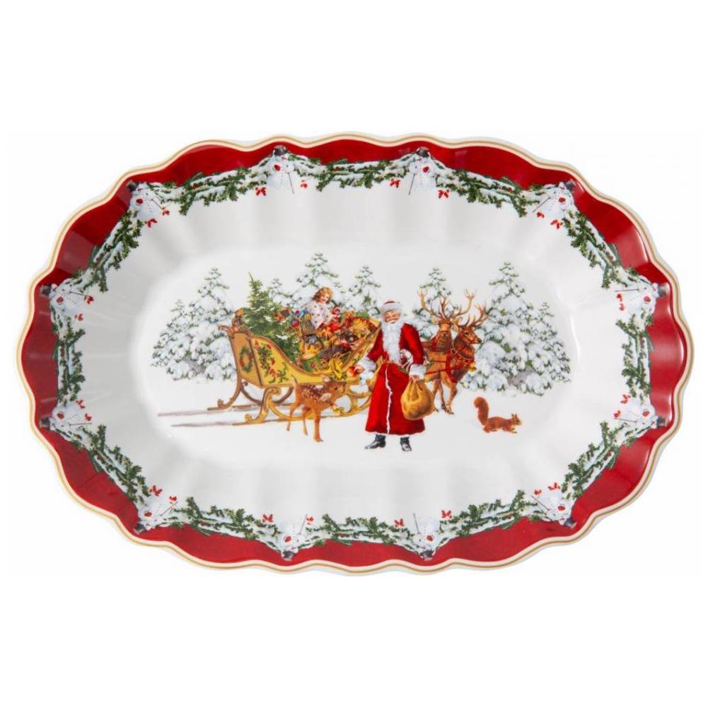 Ciotola ovale Babbo Natale con slitta Villeroy & Boch linea Toy's fantasy