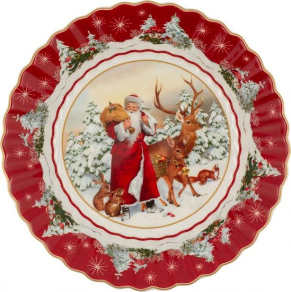 Ciotola grande Babbo Natale con animali del bosco Villeroy & Boch linea Toy's fantasy