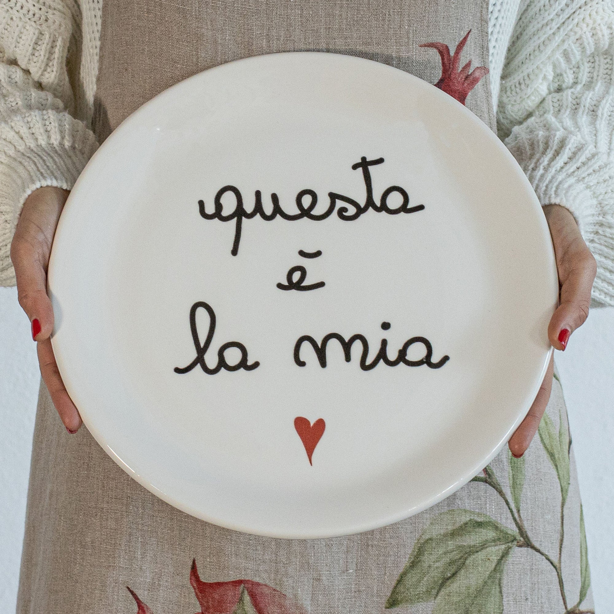 Piatto pizza in ceramica decoro "Questa è la mia". Simple day