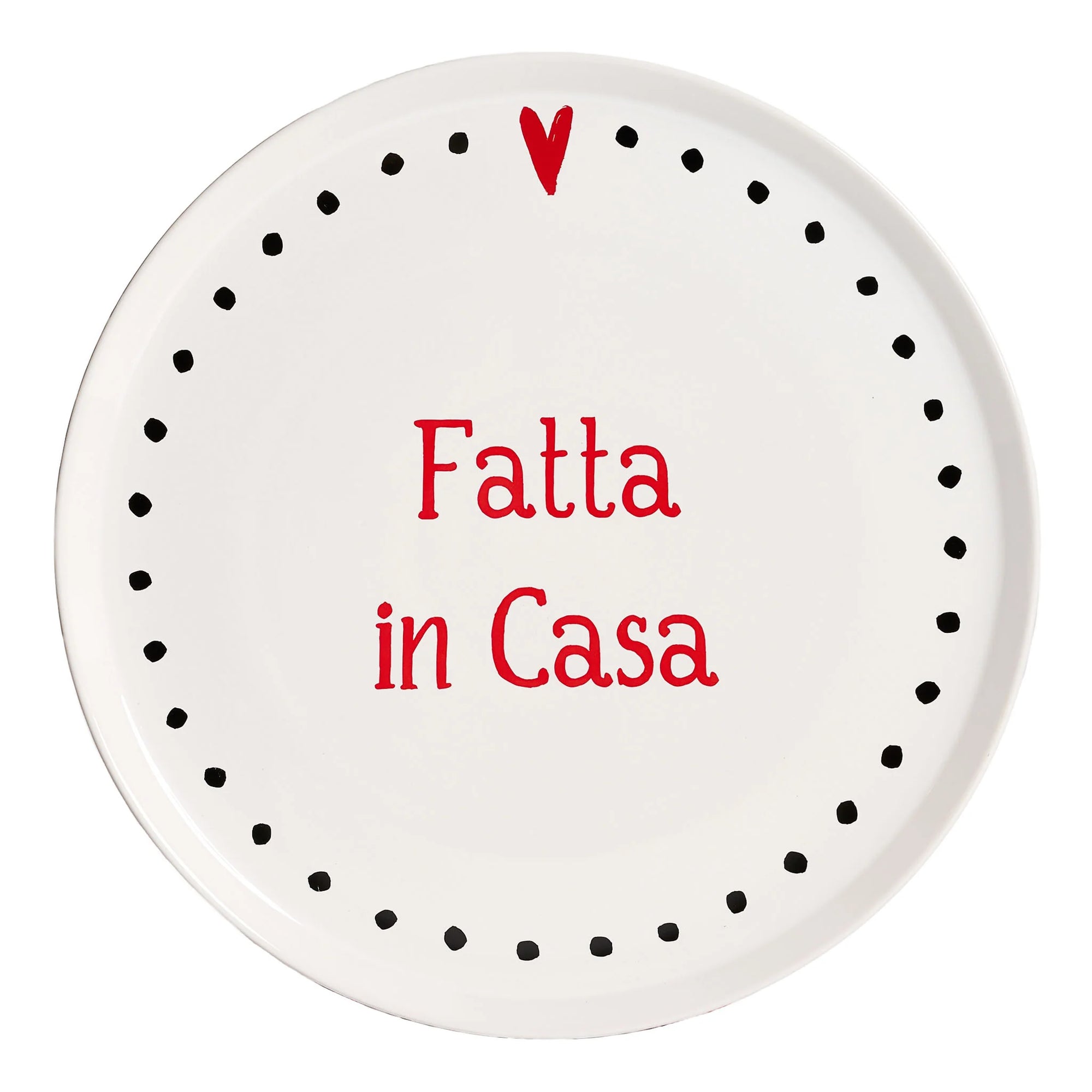 Piatto pizza in ceramica decoro "Fatta in casa". Simple day