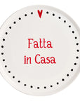 Piatto pizza in ceramica decoro "Fatta in casa". Simple day