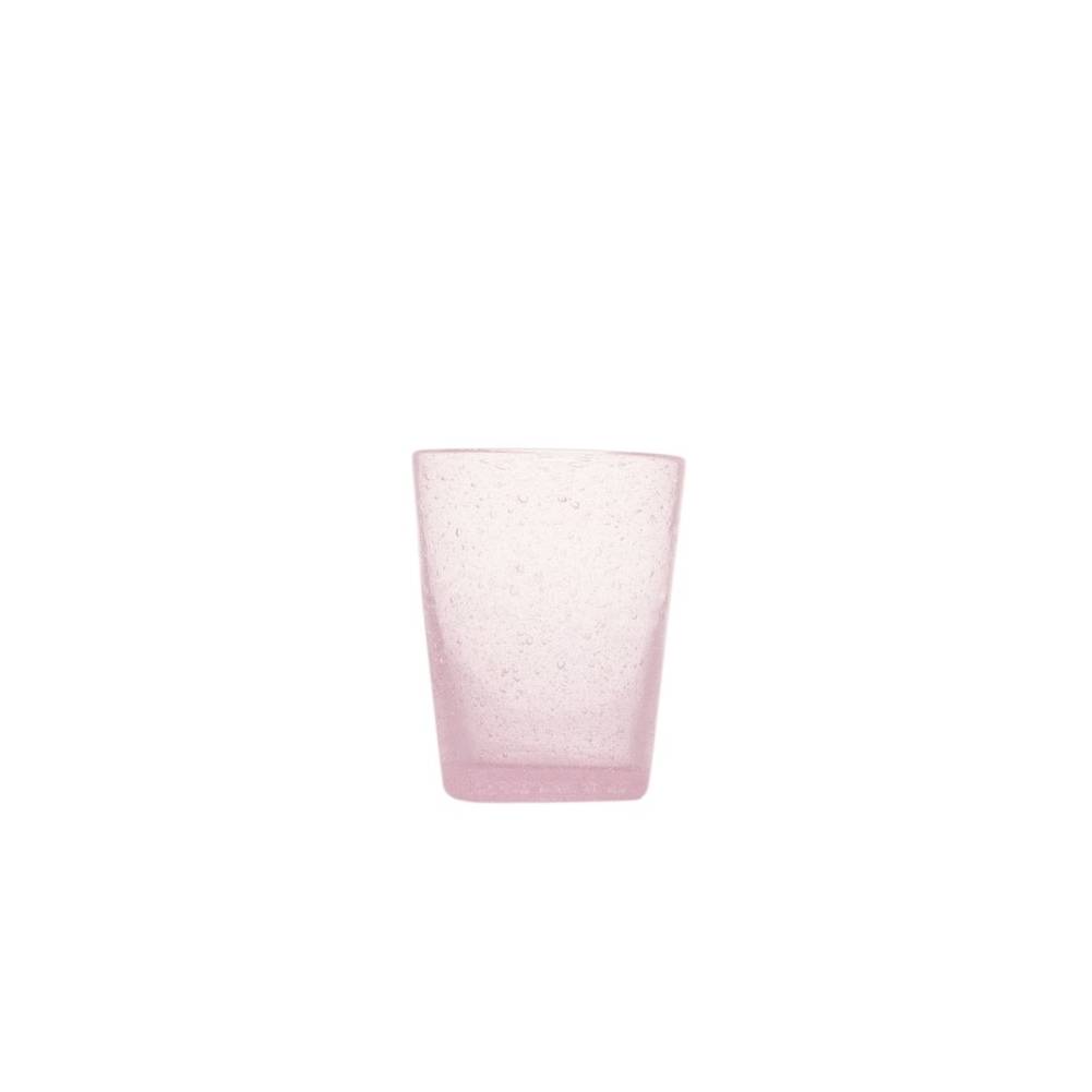 Bicchiere acqua "Memento" in vetro, colore rosa, set 6 pz. Serafino Zani