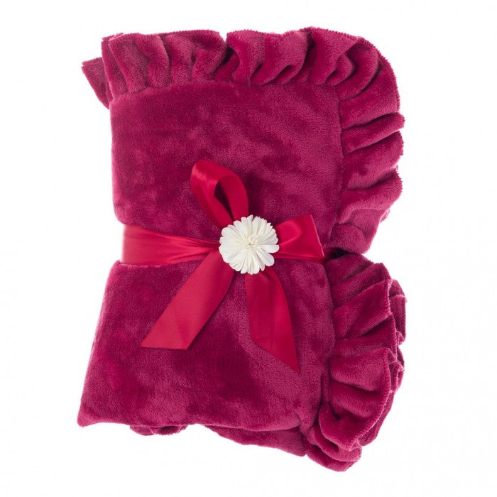Plaid con gala bordeaux Serie Romantic Frill. Blanc Mariclò
