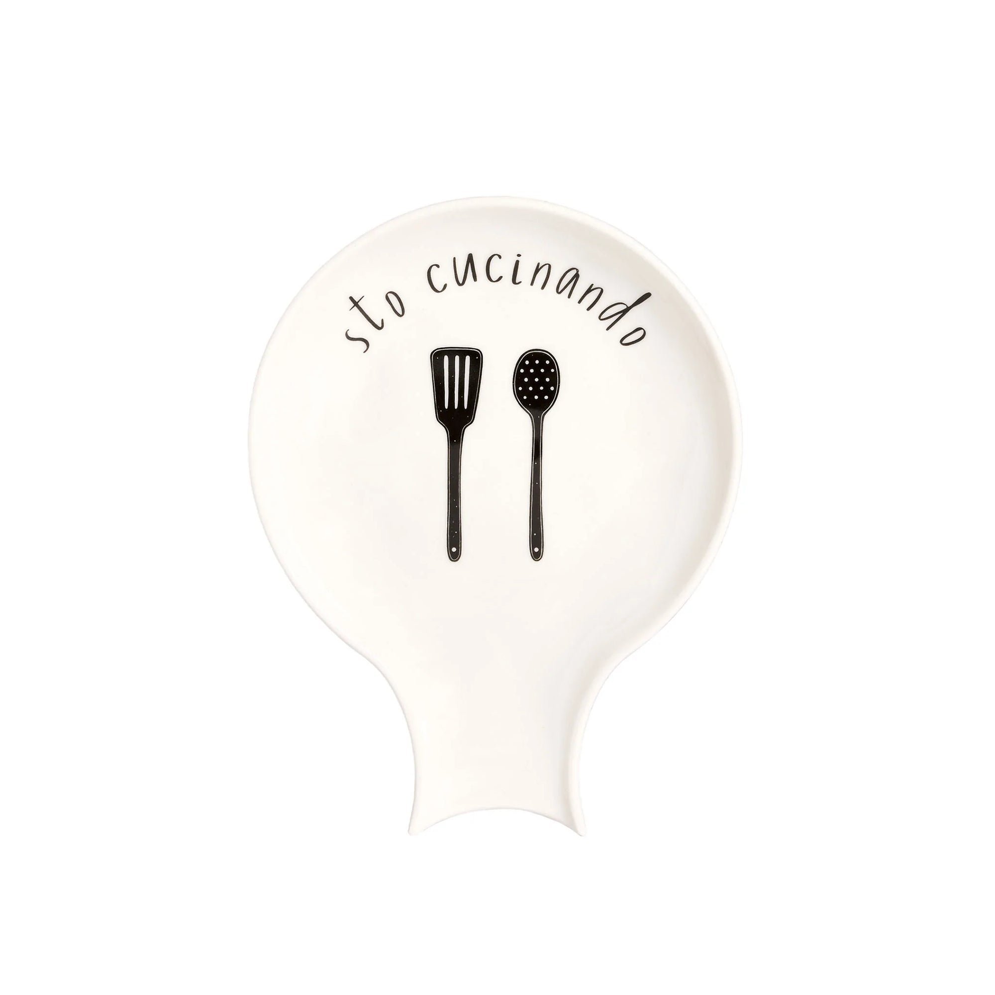 Poggiamestoli bianco con decoro "Sto cucinando". Simple day
