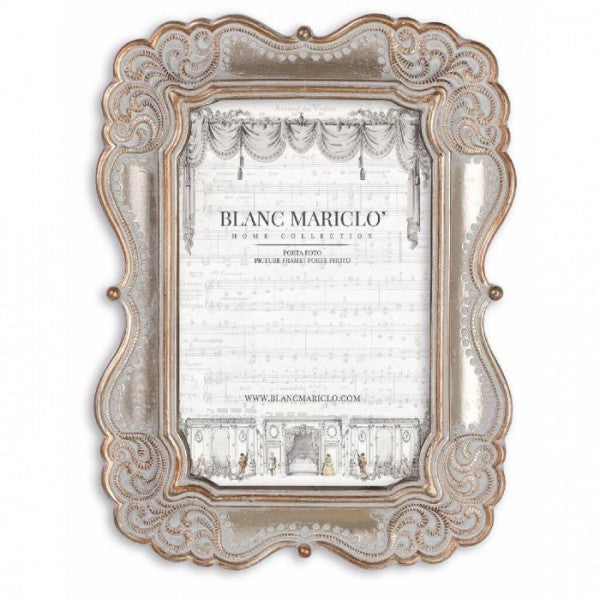 Portafoto con ornamenti barocchi. Blanc Mariclò