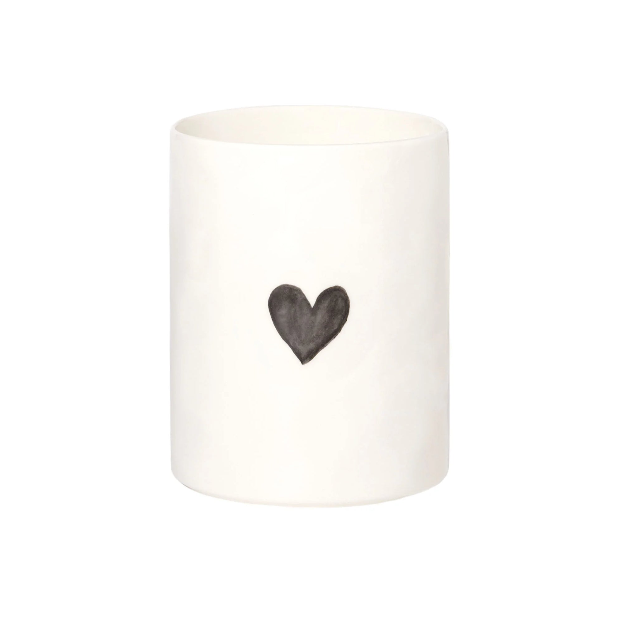 Portamestoli e posate bianco con cuore grigio. Simple day