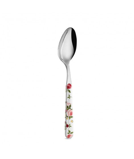Cucchiaio Linea ROSES acciaio inossidabile, con manico rose rosa e gialle. Neva Posate