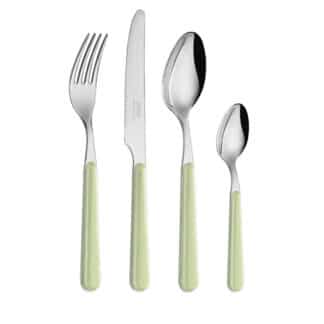Forchetta Linea BISTROT acciaio inossidabile, con manico verde. Neva Posate