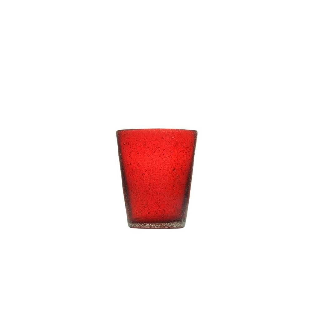 Bicchiere acqua "Memento" in vetro, colore rosso, set 6 pz. Serafino Zani