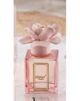 Profumatore 250 ml. con tappo fiore, colore rosa, in porcellana Capodimonte. Melaverde