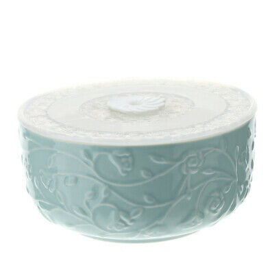 Contenitore roselline, in porcellana, azzurro, misura 13x7 cm. Hervit Creations
