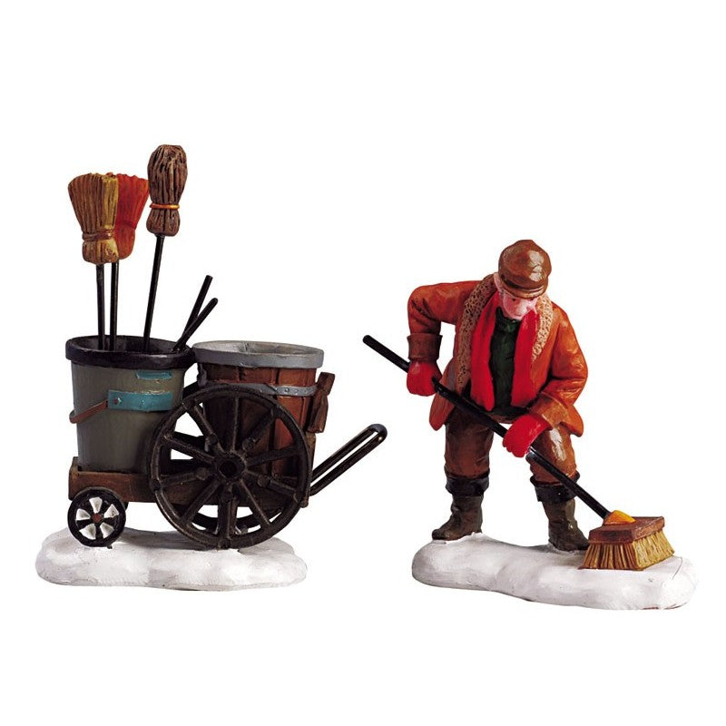 Statuine Street Sweeper Set of 2. Lemax