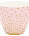 Latte cup Linea Gold spot peach, colore rosa e oro. Greengate