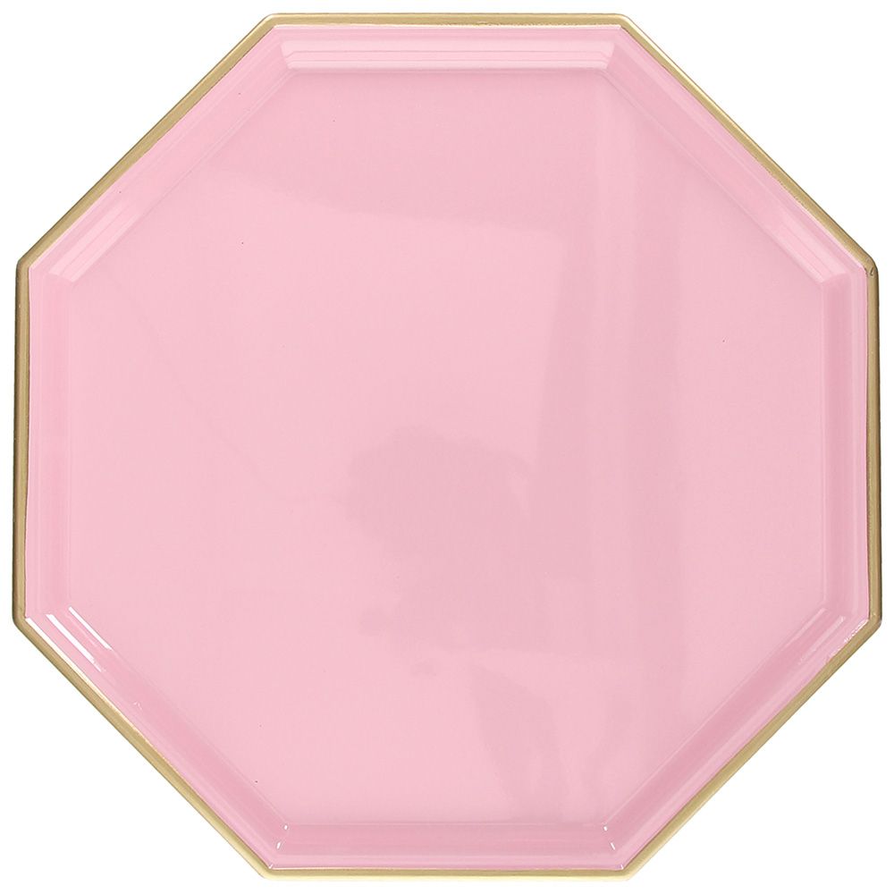 Set 6 sottopiatti ottagonali Rosa/oro, cm.34. Tognana