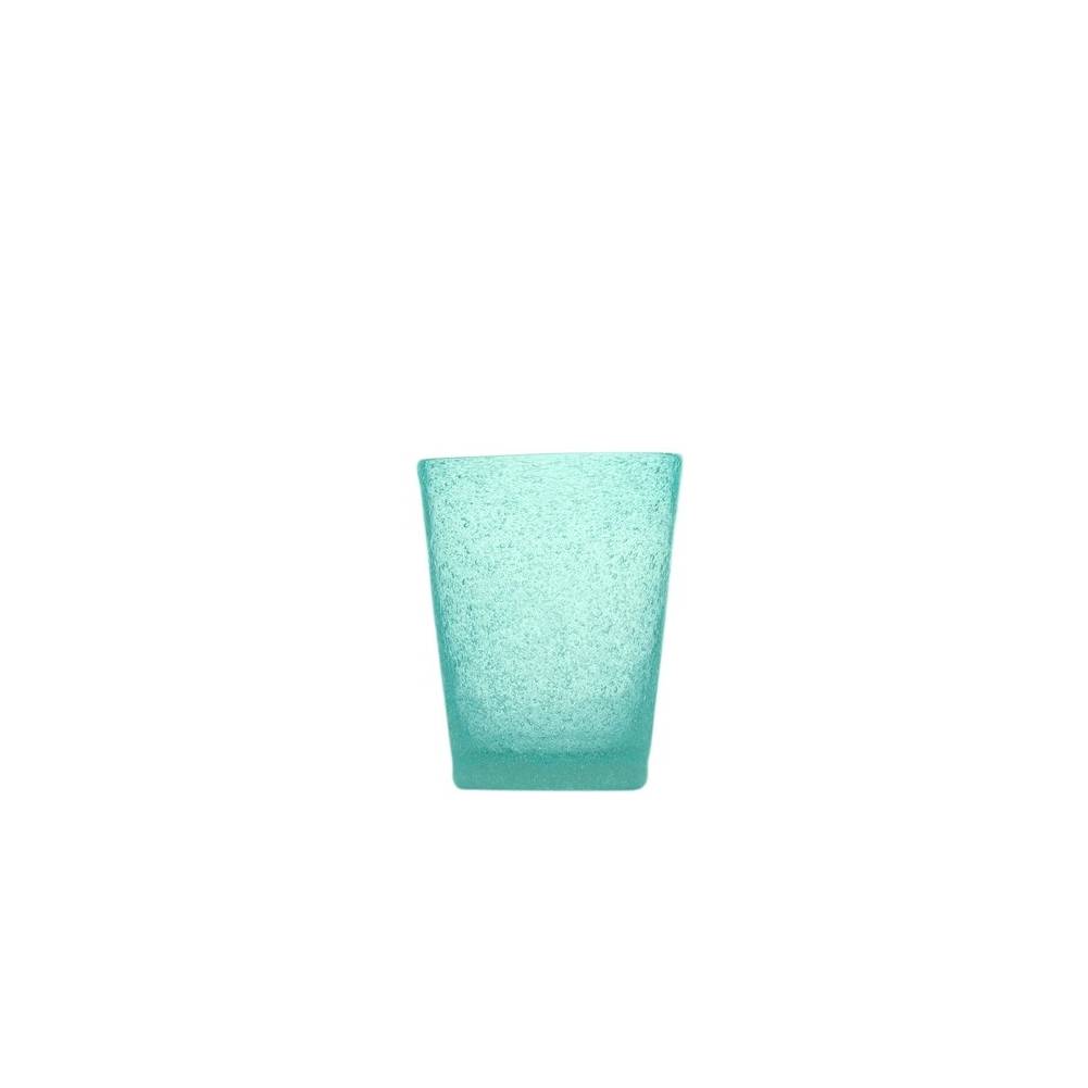 Bicchiere acqua "Memento" in vetro, colore turchese, set 6 pz. Serafino Zani