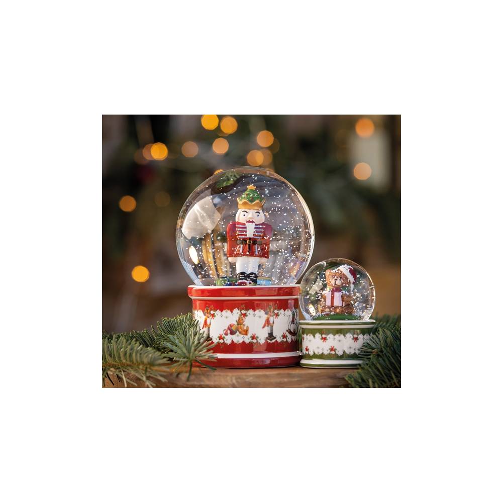 Palla di vetro grande con neve Schiaccianoci Villeroy &amp;amp Boch linea Christmas Toy's