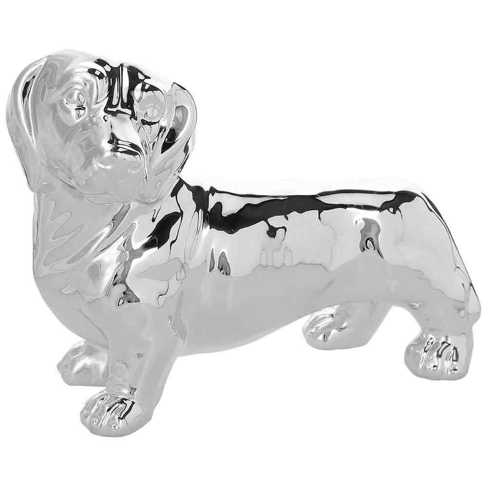 Bassotto colore argento 27x15 cm. H20 Doggie, LINEA DOGGIE. Tognana