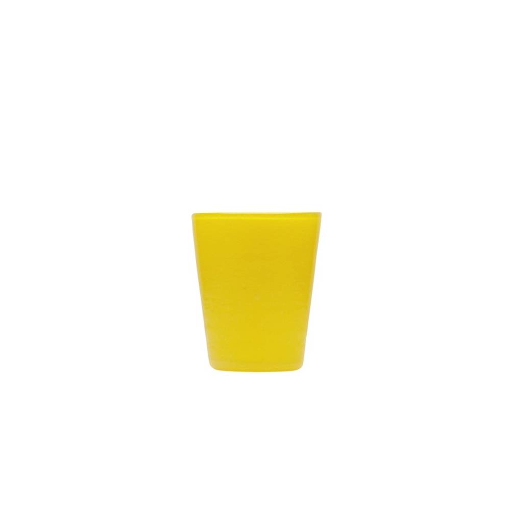 Bicchiere acqua "Memento" in vetro, colore giallo, set 6 pz. Serafino Zani